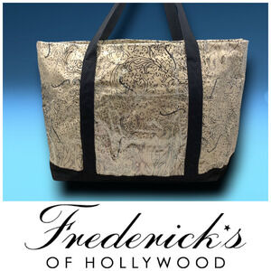 Fredericks of Hollywood Baroque Themed Clear PVC Plastic Coated Beach Tote Bag